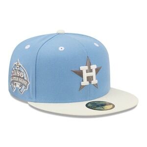 New Era Houston Astros MLB Summit Icy Blue 59FIFTY Fitted Hat Size 7 1/4 - RARE